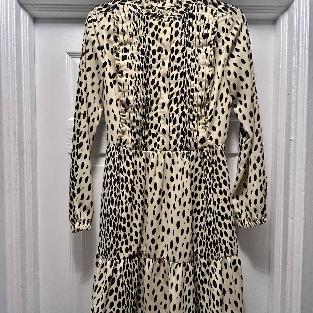 JCrew Mercantile Long Sleeve Animal Print Dress